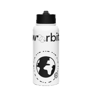 Aluminium Sportflasche von twoorbits mit Trinkhalm von vorne
